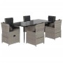 Set comedor jardín 7 pzas y cojines ratán sintético gris claro de , Conjuntos de jardín - Ref: Foro24-3262901, Precio: 973,30...