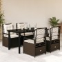 Set comedor de jardín 5 piezas y cojines ratán sintético marrón de , Conjuntos de jardín - Ref: Foro24-3262981, Precio: 515,1...