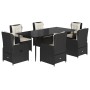 Set de comedor de jardín 7 pzas y cojines ratán sintético negro de , Conjuntos de jardín - Ref: Foro24-3262831, Precio: 910,9...