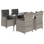 Set comedor de jardín 5 pzas cojines ratán sintético gris claro de , Conjuntos de jardín - Ref: Foro24-3262899, Precio: 573,8...