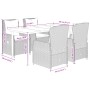 Set comedor de jardín 5 pzas cojines ratán sintético gris claro de , Conjuntos de jardín - Ref: Foro24-3262899, Precio: 573,8...