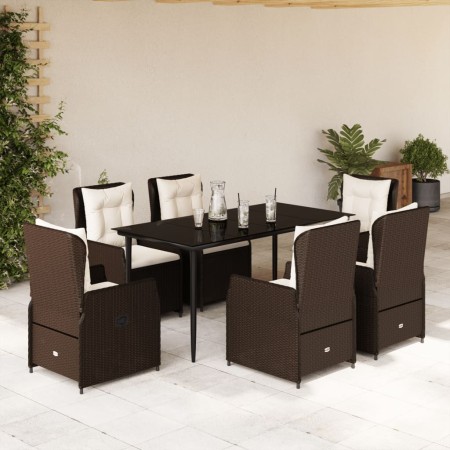 Set comedor de jardín 7 pzas con cojines ratán sintético marrón de , Conjuntos de jardín - Ref: Foro24-3262844, Precio: 770,7...