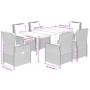 Set comedor de jardín 7 pzas con cojines ratán sintético marrón de , Conjuntos de jardín - Ref: Foro24-3262844, Precio: 770,7...
