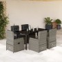 Set comedor jardín 7 pzas y cojines ratán sintético gris de , Conjuntos de jardín - Ref: Foro24-3262865, Precio: 967,96 €, De...