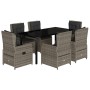 Set comedor jardín 7 pzas y cojines ratán sintético gris de , Conjuntos de jardín - Ref: Foro24-3262865, Precio: 967,96 €, De...