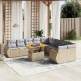 Set de sofás de jardín 11pzas con cojines ratán sintético beige en Conjuntos de jardín | Comprar online en Foru.es
