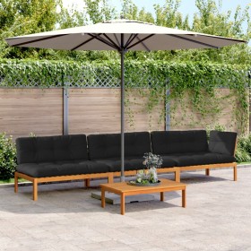 Set de sofás de palets de jardín y cojines 4 pzas madera acacia de , Sofás de exterior - Ref: Foro24-3209454, Precio: 636,98 ...