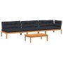 Set de sofás de palets de jardín y cojines 4 pzas madera acacia de , Sofás de exterior - Ref: Foro24-3209454, Precio: 636,98 ...
