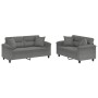 Juego de sofás con cojines 2 piezas tela microfibra gris oscuro de , Sofás - Ref: Foro24-3202328, Precio: 501,02 €, Descuento: %