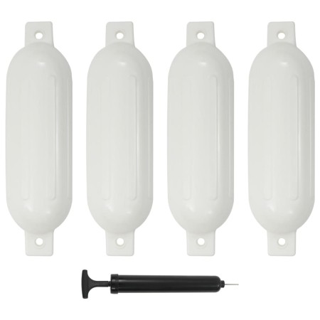 Parachoques para barco 4 unidades PVC blanco 51x14 cm de , Atracada y anclaje - Ref: Foro24-92385, Precio: 63,20 €, Descuento: %