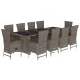 Set de comedor de jardín 11 pzas y cojines ratán sintético gris de , Conjuntos de jardín - Ref: Foro24-3277556, Precio: 1,00 ...