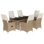 Set comedor de jardín 7 pzas con cojines ratán sintético beige de , Conjuntos de jardín - Ref: Foro24-3276808, Precio: 821,23...
