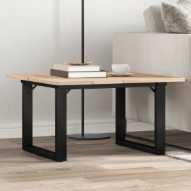 Mesa de centro marco O madera maciza pino y acero 60x60x40 cm de , Mesas de cocina y de comedor - Ref: Foro24-3282660, Precio...