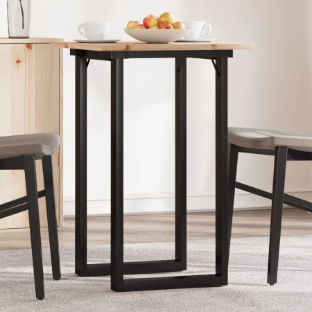 Mesa de comedor marco O madera maciza pino y acero 50x50x75 cm de , Mesas de cocina y de comedor - Ref: Foro24-3282669, Preci...