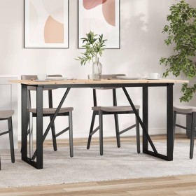 Mesa de comedor marco O madera maciza pino y acero 140x80x75cm de , Mesas de cocina y de comedor - Ref: Foro24-3282676, Preci...