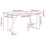 Mesa de comedor marco O madera maciza pino y acero 140x80x75cm de , Mesas de cocina y de comedor - Ref: Foro24-3282676, Preci...