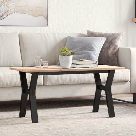Mesa de centro marco Y madera maciza pino y acero 100x50x45 cm de , Mesas de cocina y de comedor - Ref: Foro24-3282710, Preci...