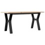 Mesa de centro marco Y madera maciza pino y acero 100x50x45 cm de , Mesas de cocina y de comedor - Ref: Foro24-3282710, Preci...