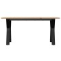 Mesa de centro marco Y madera maciza pino y acero 100x50x45 cm de , Mesas de cocina y de comedor - Ref: Foro24-3282710, Preci...