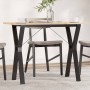 Mesa de comedor marco Y madera maciza pino y acero 100x50x75cm de , Mesas de cocina y de comedor - Ref: Foro24-3282719, Preci...