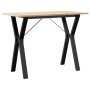 Mesa de comedor marco Y madera maciza pino y acero 100x50x75cm de , Mesas de cocina y de comedor - Ref: Foro24-3282719, Preci...