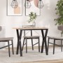 Mesa de comedor marco Y madera maciza pino y acero 100x50x75cm de , Mesas de cocina y de comedor - Ref: Foro24-3282719, Preci...