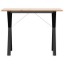 Mesa de comedor marco Y madera maciza pino y acero 100x50x75cm de , Mesas de cocina y de comedor - Ref: Foro24-3282719, Preci...