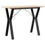Mesa de comedor marco Y madera maciza pino y acero 100x50x75cm de , Mesas de cocina y de comedor - Ref: Foro24-3282719, Preci...