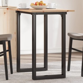 Mesa de comedor marco O madera maciza pino y acero 80x50x75,5cm de , Mesas de cocina y de comedor - Ref: Foro24-3282738, Prec...