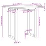 Mesa de comedor marco O madera maciza pino y acero 80x50x75,5cm de , Mesas de cocina y de comedor - Ref: Foro24-3282738, Prec...