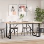 Mesa de comedor marco O madera maciza pino acero 180x90x75,5 cm de , Mesas de cocina y de comedor - Ref: Foro24-3282744, Prec...
