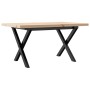 Mesa de centro marco X madera maciza pino y acero 80x50x40,5 cm de , Mesas de cocina y de comedor - Ref: Foro24-3282750, Prec...