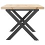 Mesa de centro marco X madera maciza pino y acero 80x50x40,5 cm de , Mesas de cocina y de comedor - Ref: Foro24-3282750, Prec...
