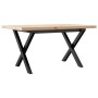 Mesa de centro marco X madera maciza pino y acero 80x50x40,5 cm de , Mesas de cocina y de comedor - Ref: Foro24-3282750, Prec...