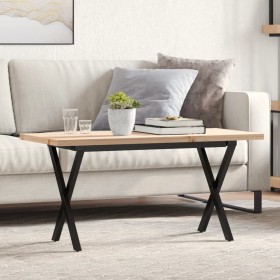 Mesa de centro marco X madera maciza pino y acero 90x40x45,5 cm de , Mesas de cocina y de comedor - Ref: Foro24-3282752, Prec...