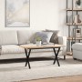 Mesa de centro marco X madera maciza pino y acero 90x40x45,5 cm de , Mesas de cocina y de comedor - Ref: Foro24-3282752, Prec...