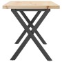 Mesa de centro marco X madera maciza pino y acero 90x40x45,5 cm de , Mesas de cocina y de comedor - Ref: Foro24-3282752, Prec...