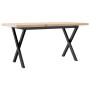 Mesa de centro marco X madera maciza pino y acero 90x40x45,5 cm de , Mesas de cocina y de comedor - Ref: Foro24-3282752, Prec...