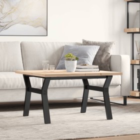 Mesa de centro marco Y madera maciza pino y acero 80x80x45,5 cm de , Mesas de cocina y de comedor - Ref: Foro24-3282773, Prec...