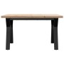 Mesa de centro marco Y madera maciza pino y acero 80x80x45,5 cm de , Mesas de cocina y de comedor - Ref: Foro24-3282773, Prec...