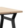 Mesa de centro marco Y madera maciza pino y acero 80x80x45,5 cm de , Mesas de cocina y de comedor - Ref: Foro24-3282773, Prec...