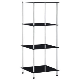 Estantería 4 niveles cristal templado negro 40x40x100 cm en Librerías y estanterías | Comprar online en Foru.es