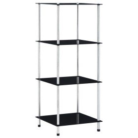 Estantería 4 niveles cristal templado negro 40x40x100 cm en Librerías y estanterías | Comprar online en Foru.es