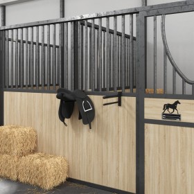 Soporte de montura con doble brazos portátil hierro negro de , Soportes para sillas de montar - Ref: Foro24-172433, Precio: 2...