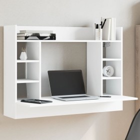 Escritorio de pared madera de ingeniería blanco 105x48x75 cm de , Escritorios - Ref: Foro24-847968, Precio: 93,70 €, Descuent...