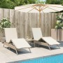 Tumbonas con cojines 2 unidades ratán sintético beige de , Tumbonas - Ref: Foro24-3261582, Precio: 280,07 €, Descuento: %