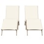 Tumbonas con cojines 2 unidades ratán sintético beige de , Tumbonas - Ref: Foro24-3261582, Precio: 280,07 €, Descuento: %