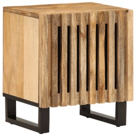 Mesita de noche de madera maciza de mango rugosa 40x34x46 cm de , Mesitas de noche - Ref: Foro24-377416, Precio: 70,45 €, Des...