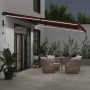 Toldo retráctil automático con LEDs burdeos 500x350 cm de , Toldos - Ref: Foro24-3215009, Precio: 753,79 €, Descuento: %