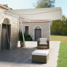 Toldo de pie retráctil manual crema 500x350 cm de vidaXL, Toldos - Ref: Foro24-3069657, Precio: 517,82 €, Descuento: %